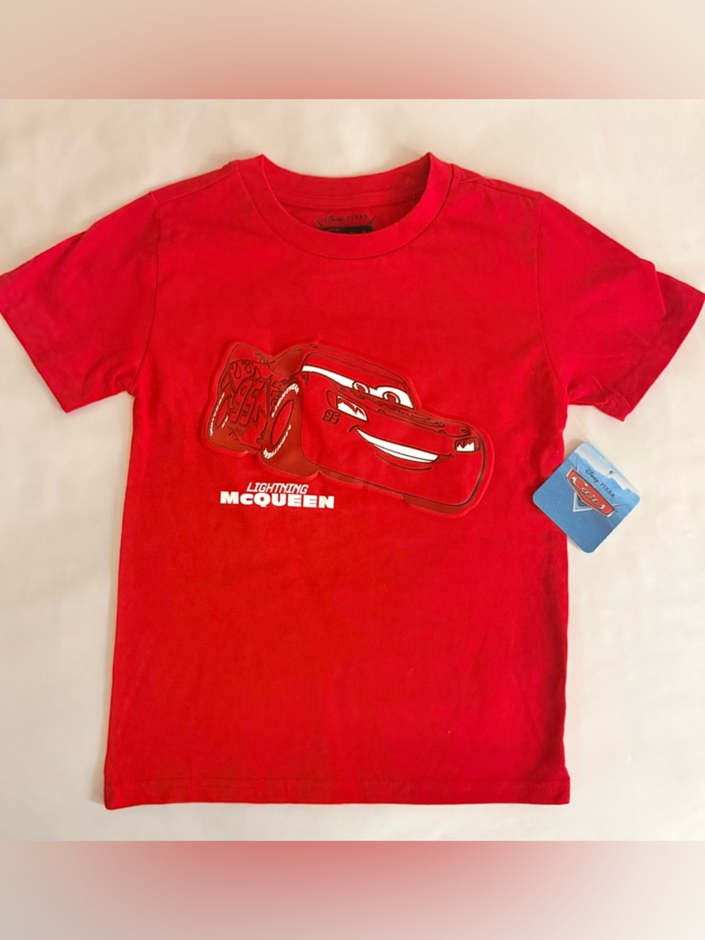 Disney Pixar Cars Lightning McQueen Toddler Boy’s Short Sleeve T-Shirt Red NWT